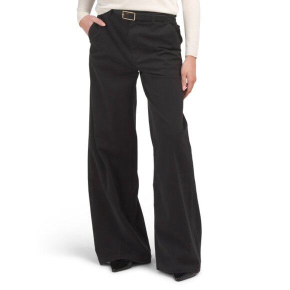 PAIGE Charcoal Black Harper Trousers With Pockets - Picture 1 of 2